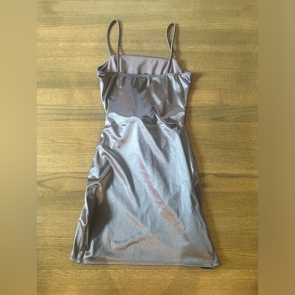 Windsor Lilac/Lavender/Silver Satin Formal Evening Gown-Size Medium - Picture 3 of 8